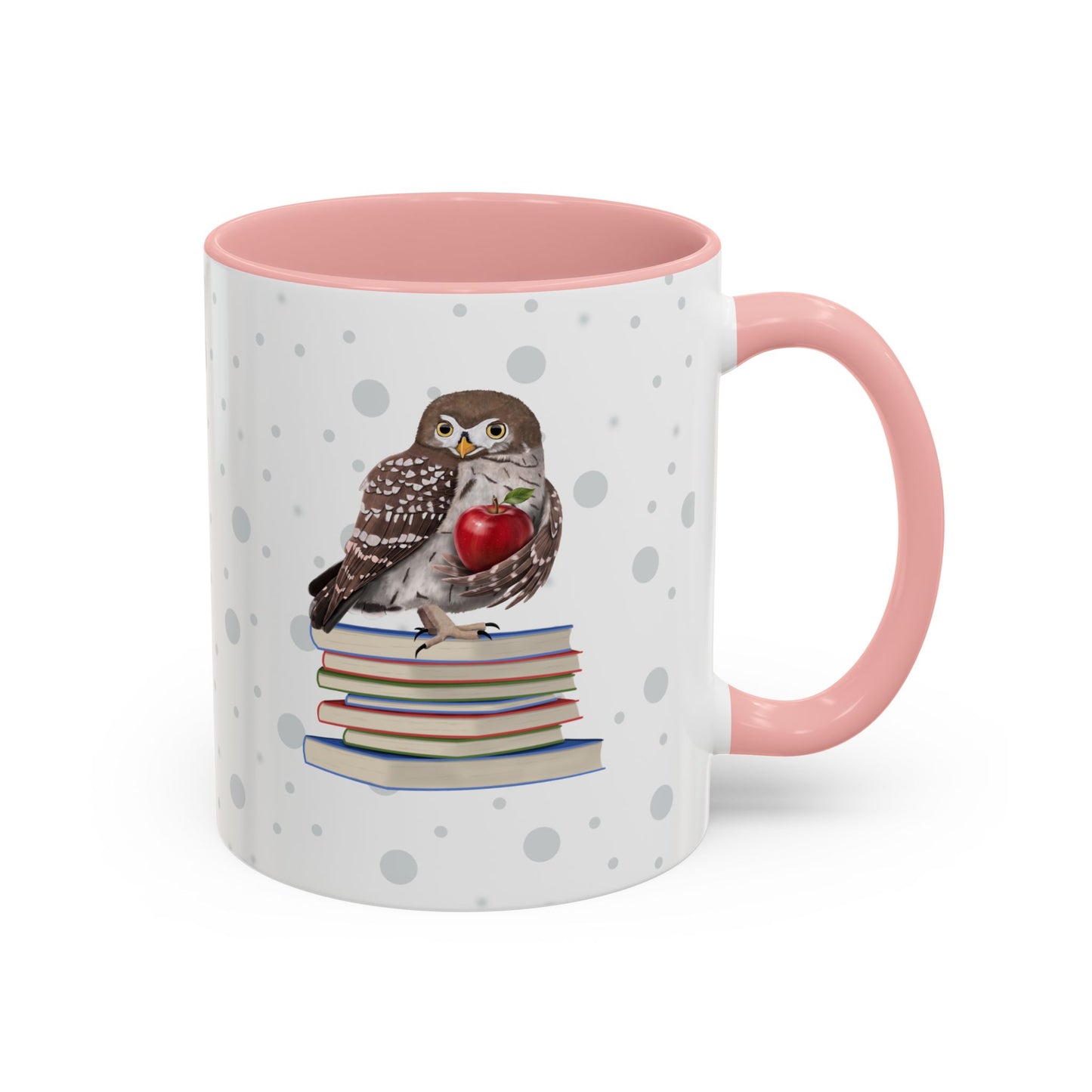 Cute Owl on Books Teacher Mug – Two-Tone Classroom Coffee Cup