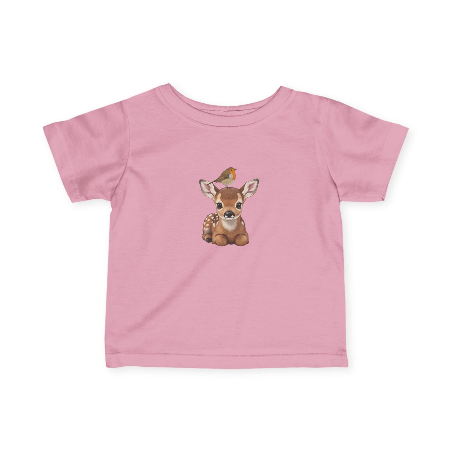 Fawn Baby & Toddler T-Shirt with European Robin Bird