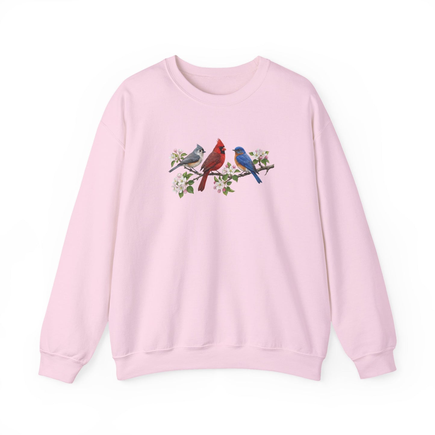 Tufted Titmouse, Bluebird and Cardinal Sweatshirt in Navy