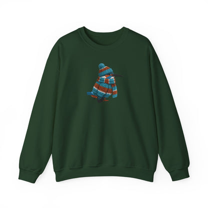 Kingfisher Winter Sweatshirt | Bird Watcher Crewneck | Unisex Songbirds Wearing Knit Gift for Bird Lovers