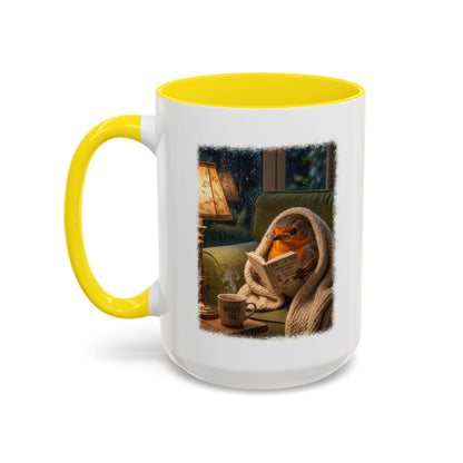 Robin Rosi Reading a Book Mug for Bird Lovers
