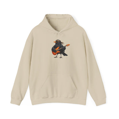 Amsel E-Gitarren Hoodie – Lustiger Vogel Kapuzenpullover für Musiker & Vogelfreunde