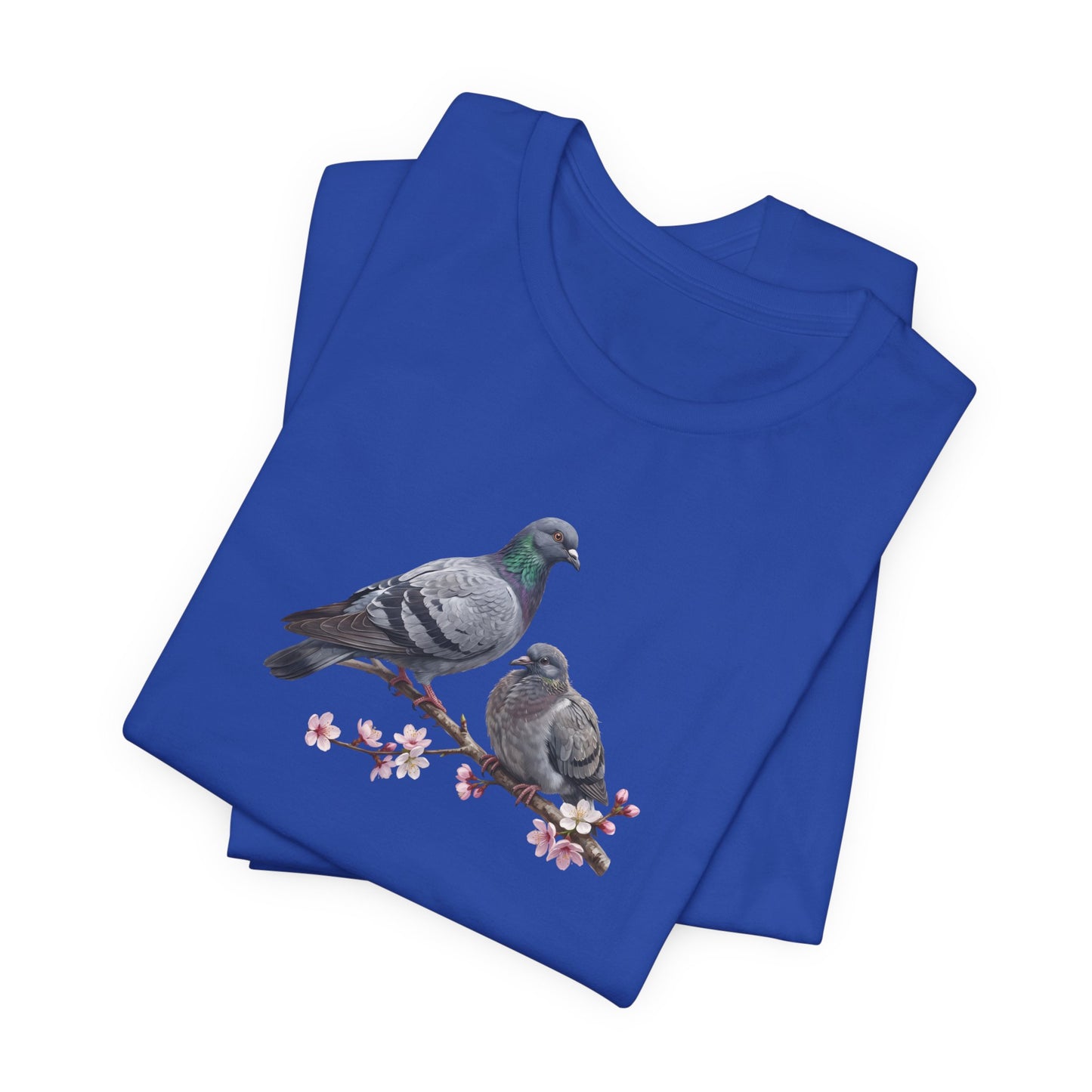 Pigeon & Fledgling T-Shirt | Spring Blossoms Unisex Graphic Tee