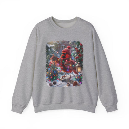 Northern Cardinal Christmas Sweatshirt – Tangled Lights Winter Crewneck