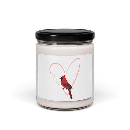 Cardinal Scented Soy Candle Bird with Heart 9oz