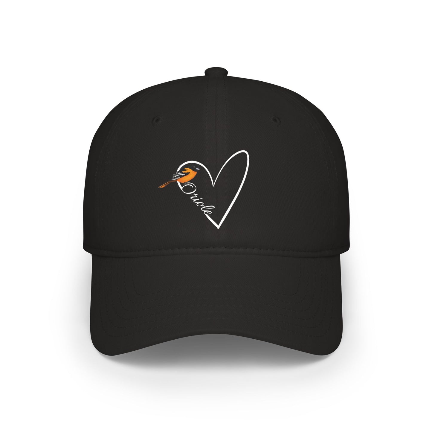 Baltimore Oriole Cap Heart | Birdwatching & Birdlover Backyard Bird Hat