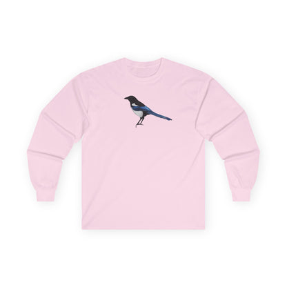 Magpie Birding & Birdwatching Bird Cotton Long Sleeve T-Shirt