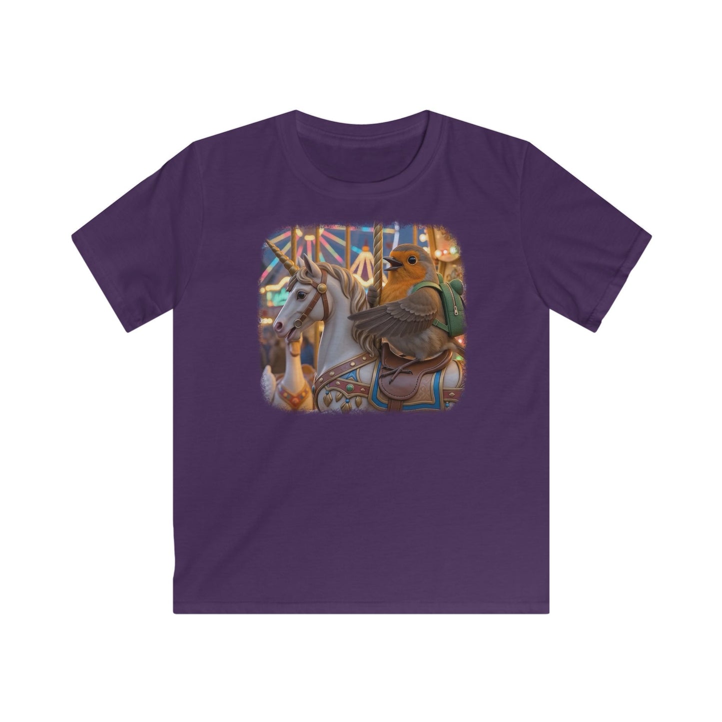 Premium Kinder T-Shirt Rosi Rotkehlchen & das Karussell-Einhorn