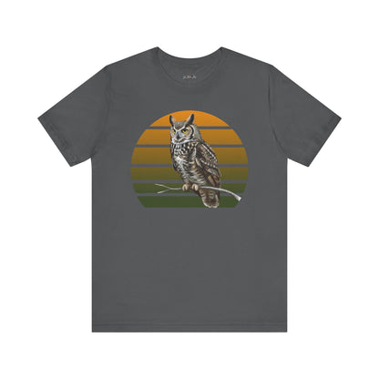 Great Horned Owl T-Shirt | Bird Lover & Birder Retail Fit Apparel | Unisex Wildlife Raptor Tee