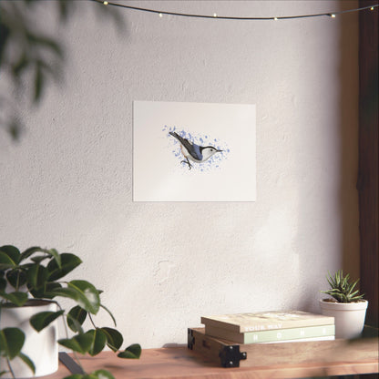 Nuthatch Bird Artwork Matte Poster