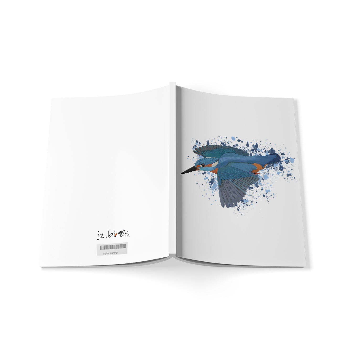 Eisvogel Vogel Notizbuch Weiß A5 Softcover 150 Seiten Liniert