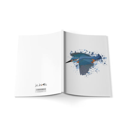 Eisvogel Vogel Notizbuch Weiß A5 Softcover 150 Seiten Liniert