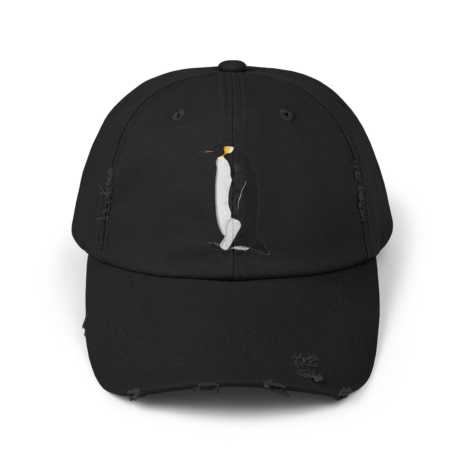 Penguin Bird Art Distressed Cap