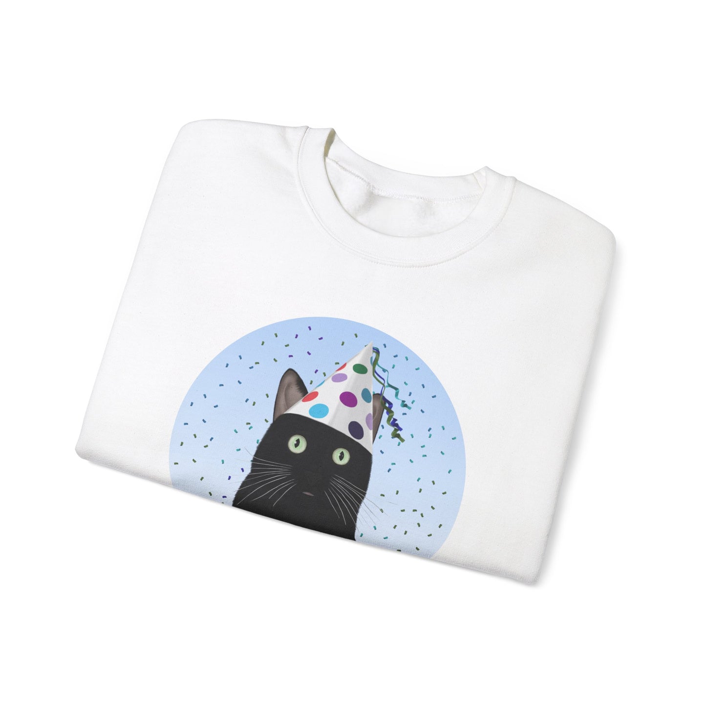 Black Cat Celebrating Party Time Cat Lover Sweatshirt