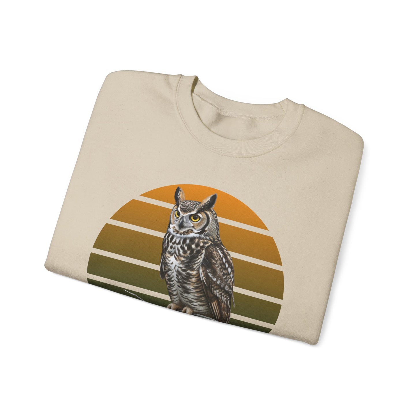 Great Horned Owl Sweatshirt | Unisex Bird of Prey Crewneck | Owl Lover & Birder Gift