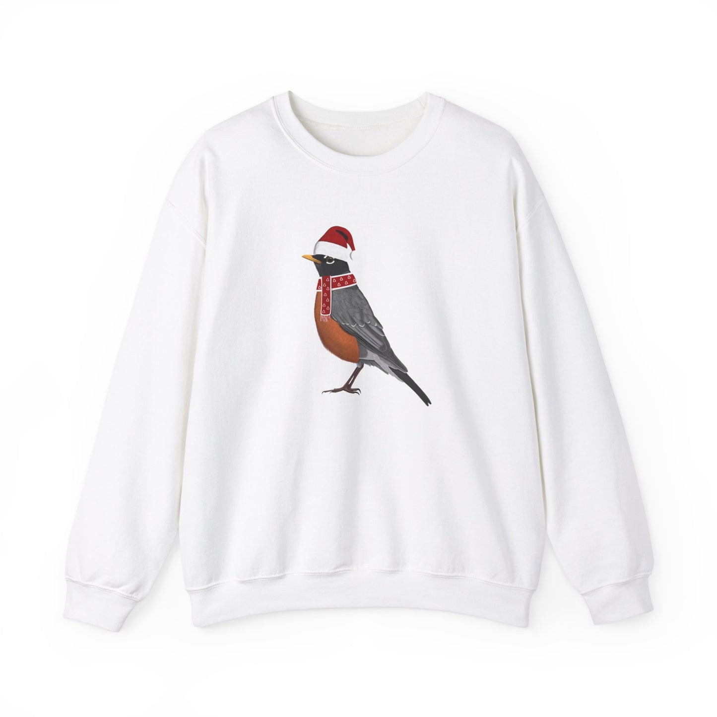 Robin with Christmas Hat Bird Birdwatcher Sweatshirt