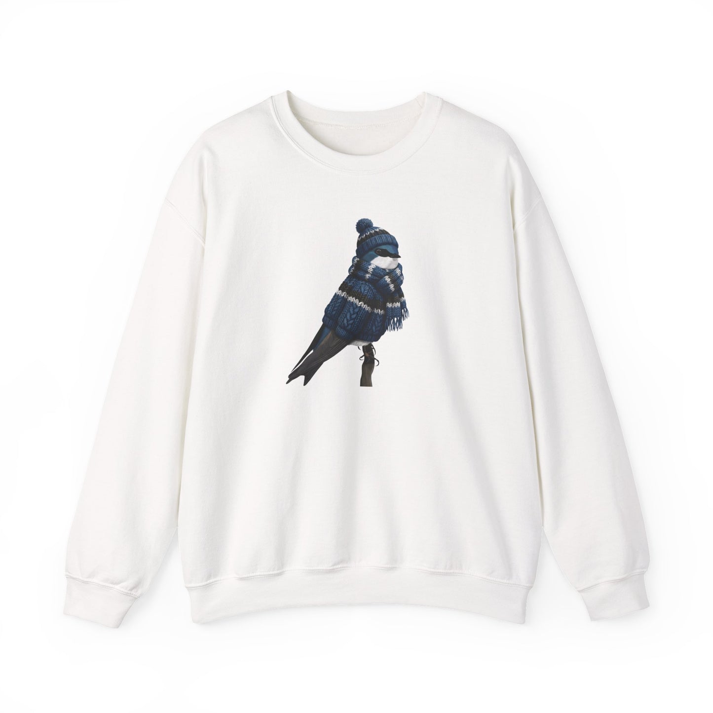 Tree Swallow Winter Sweatshirt | Bird Watcher Crewneck | Unisex Songbirds Wearing Knit Gift for Bird Lovers