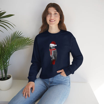 Grey Parrot with Christmas Hat Bird Birdwatcher Sweatshirt