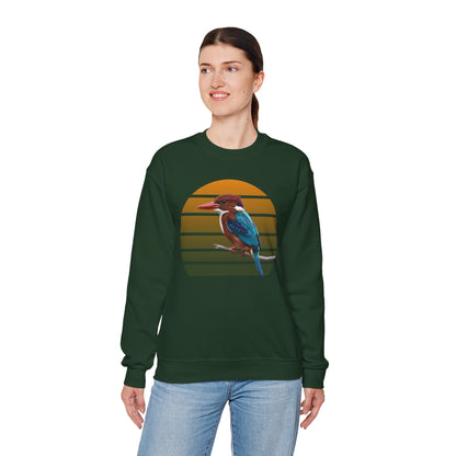 White-Throated Kingfisher Sweatshirt | Bird Watcher Crewneck | Unisex Songbird Gift for Bird Lovers