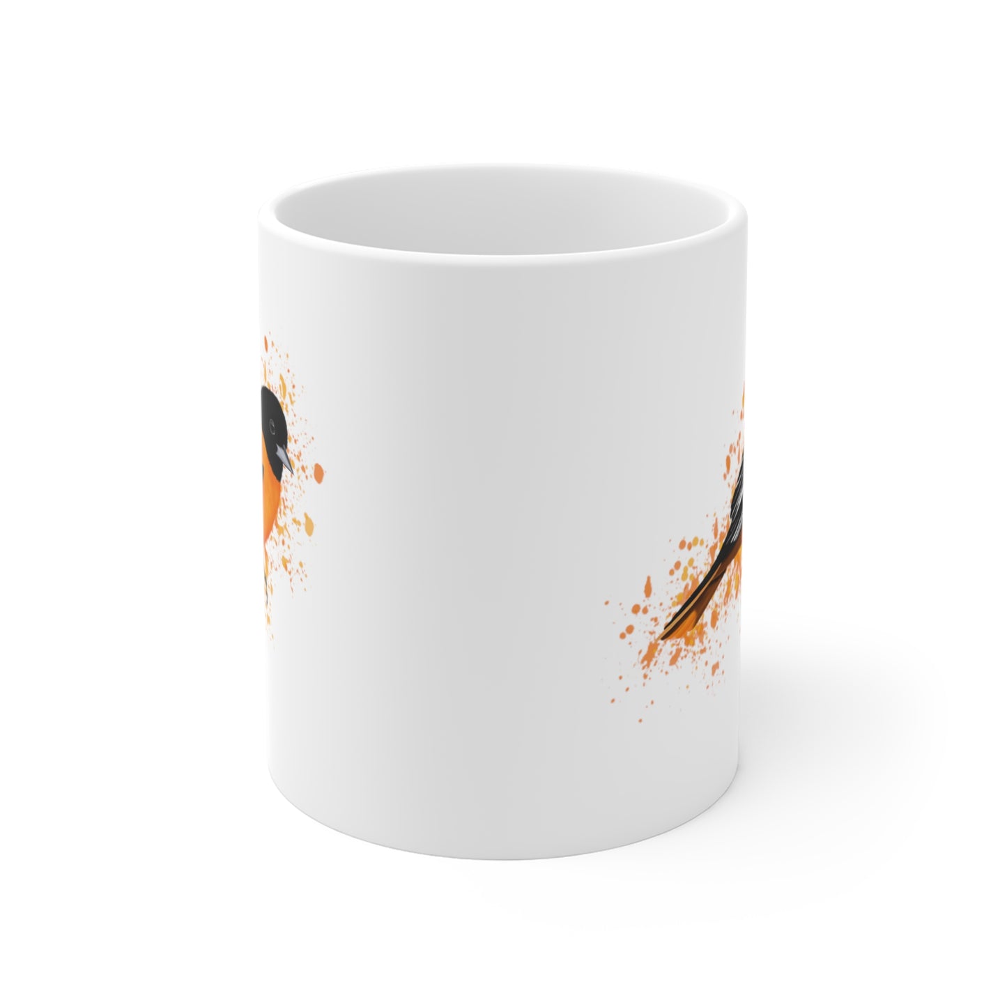Baltimore Oriole Bird Ceramic Mug 11oz White