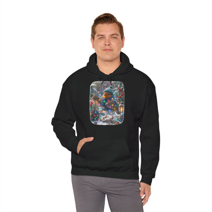 Premium Hoodie Rosi Rotkehlchen und die Lichterkette im Garten