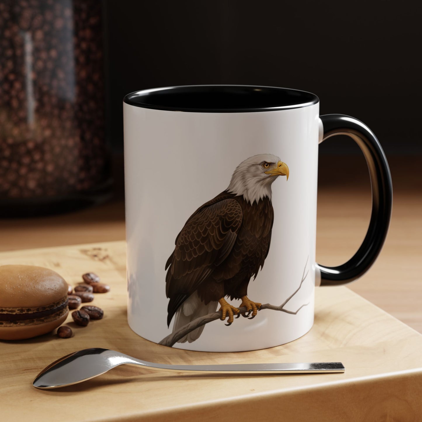 ハクトウワシの陶器製バードコーヒーマグ – バードウォッチャーへのカスタムギフト