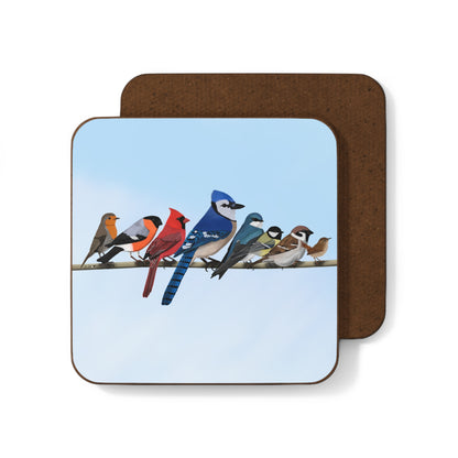 Garden Birds Cardinal Blue Jay Bullfinch Robin Bird Hardboard Coaster