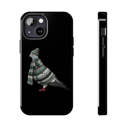 鳥のアートが描かれた鳩の二層式iPhoneケース - 鳥類学者や鳥好きの方へのプレゼントに最適