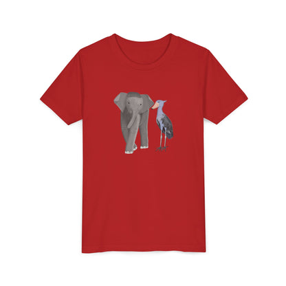 Elephant with Shoebill Bird Youth T-Shirt