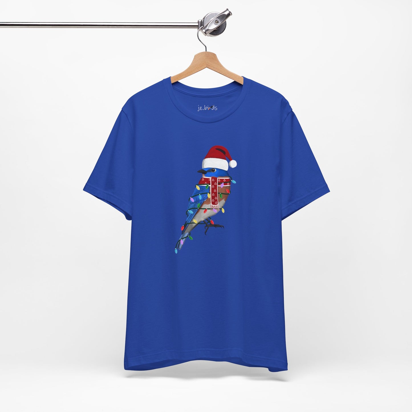 Bluebird with Fairy Lights Christmas Bird T-Shirt