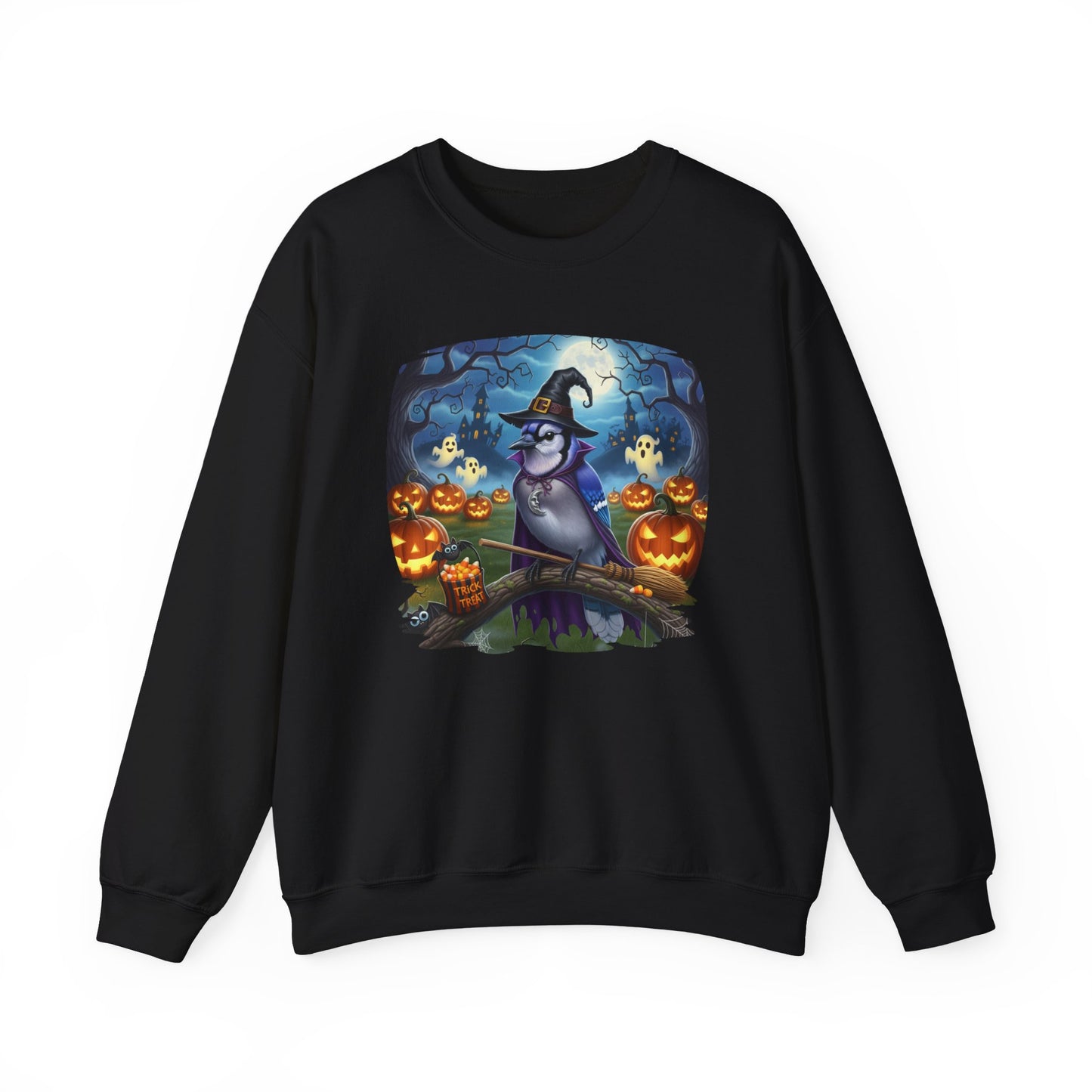 Blue Jay Halloween Bird Sweatshirt - Spooky Halloween Costume for Bird Lovers
