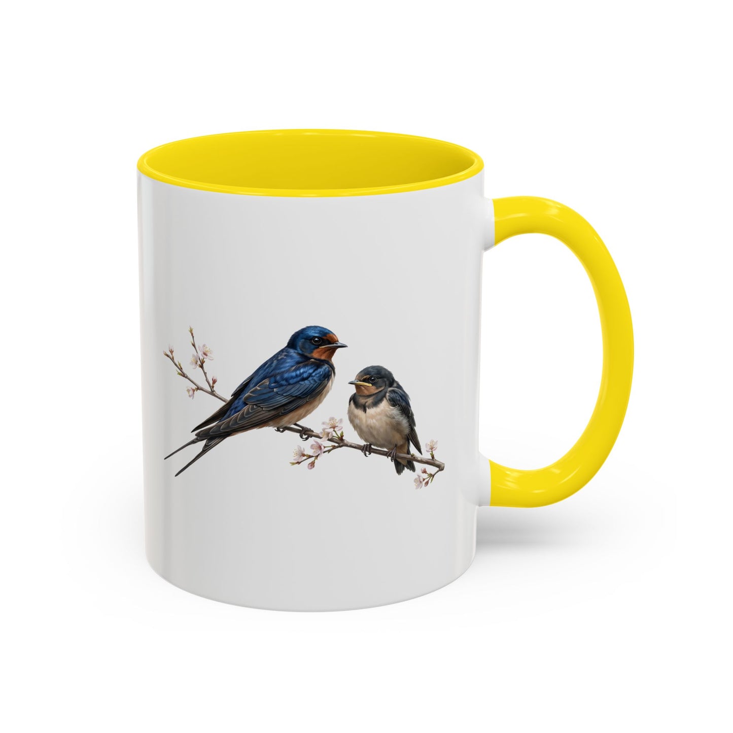 Barn Swallow & Fledgling Two-Tone Mug | Spring Bird Lover Gift
