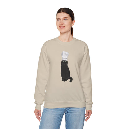 Black Cat Kitchen Chef Cat Lover Sweatshirt