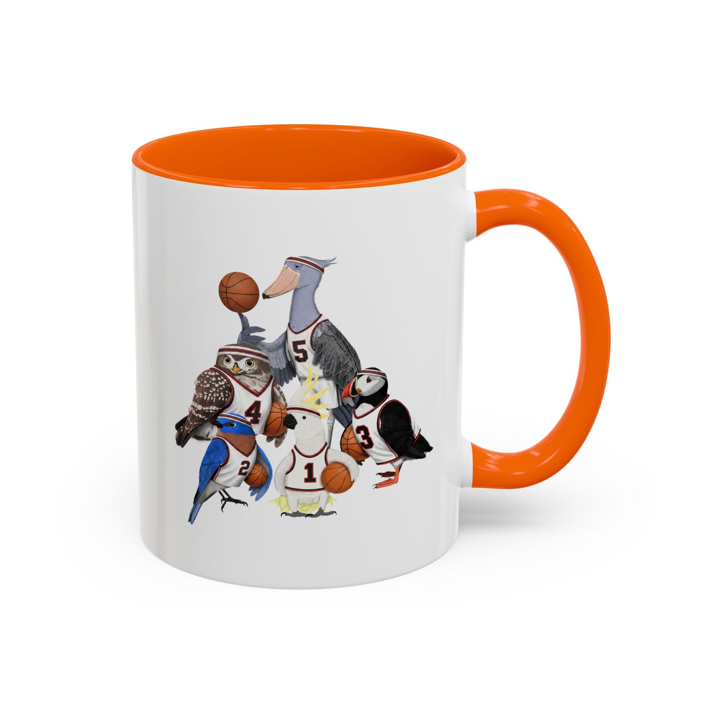 Funny Basketball Ceramic Bird Coffee Mug – Custom Gift for Bird Watchers