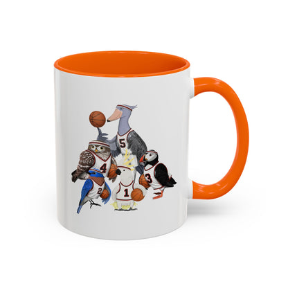 Funny Basketball Ceramic Bird Coffee Mug – Custom Gift for Bird Watchers