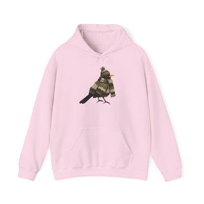 Amsel mit Strickpullover Hoodie - Vogel Kapuzenpullover für Vogelbeobachter & Naturliebhaber mit Vogelmotiv