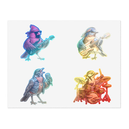 The Backyard Birds – Official Tour Sticker Sheet – 4 Vinyl Decals (White, Holographic or Transparent)