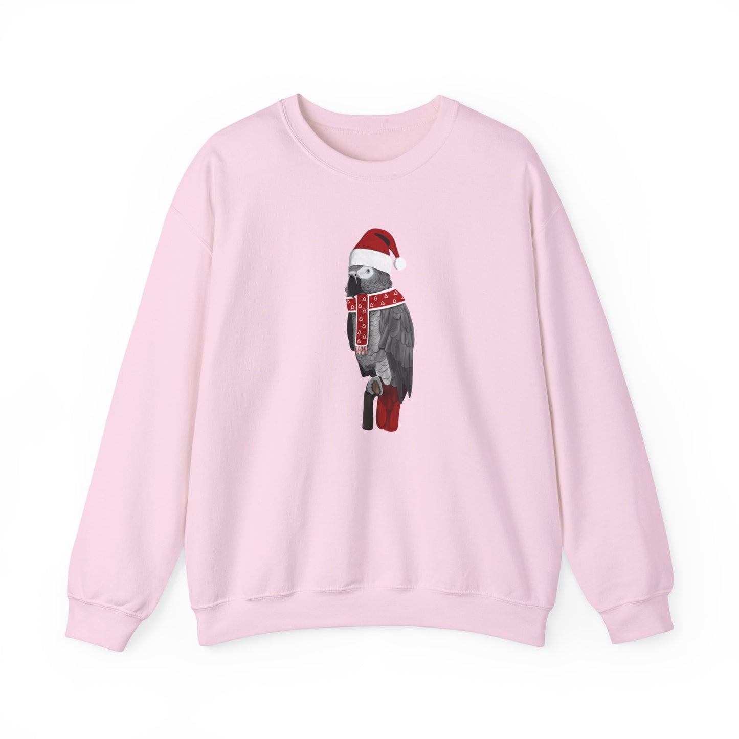 Grey Parrot with Christmas Hat Bird Birdwatcher Sweatshirt