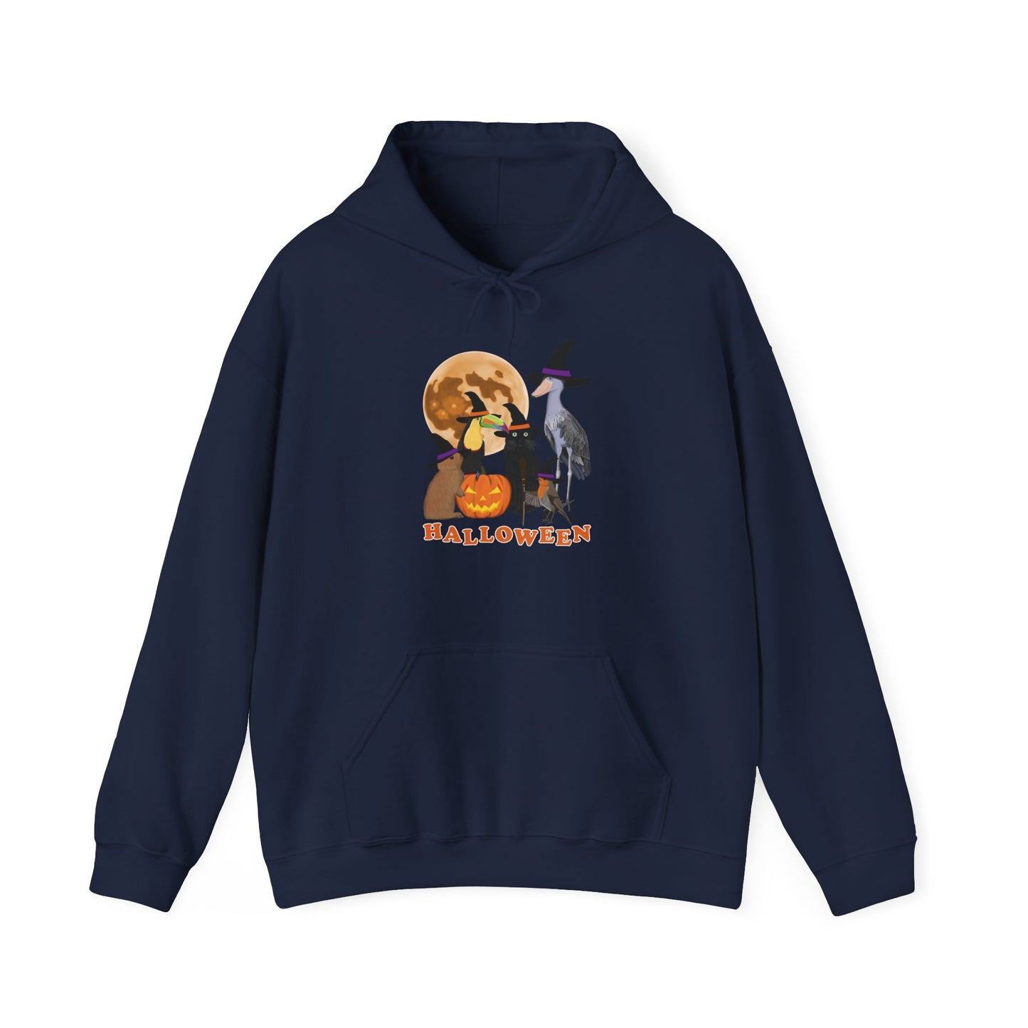 Toucan Robin Shoebill with Cat and Bunny Halloween Bird Hoodie