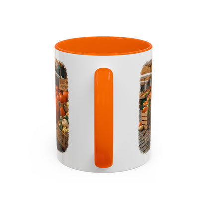 Premium Keramiktasse Rosi Rotkehlchen & der Riesen-Kürbis | 330 ml | Lustiges Geschenk für Vogelfreunde