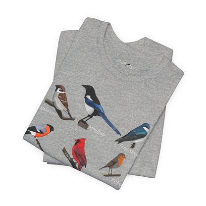 Garden Birds Blue Jay Cardinal Robin Chickadee Birding & Birdwatching Bird T-Shirt