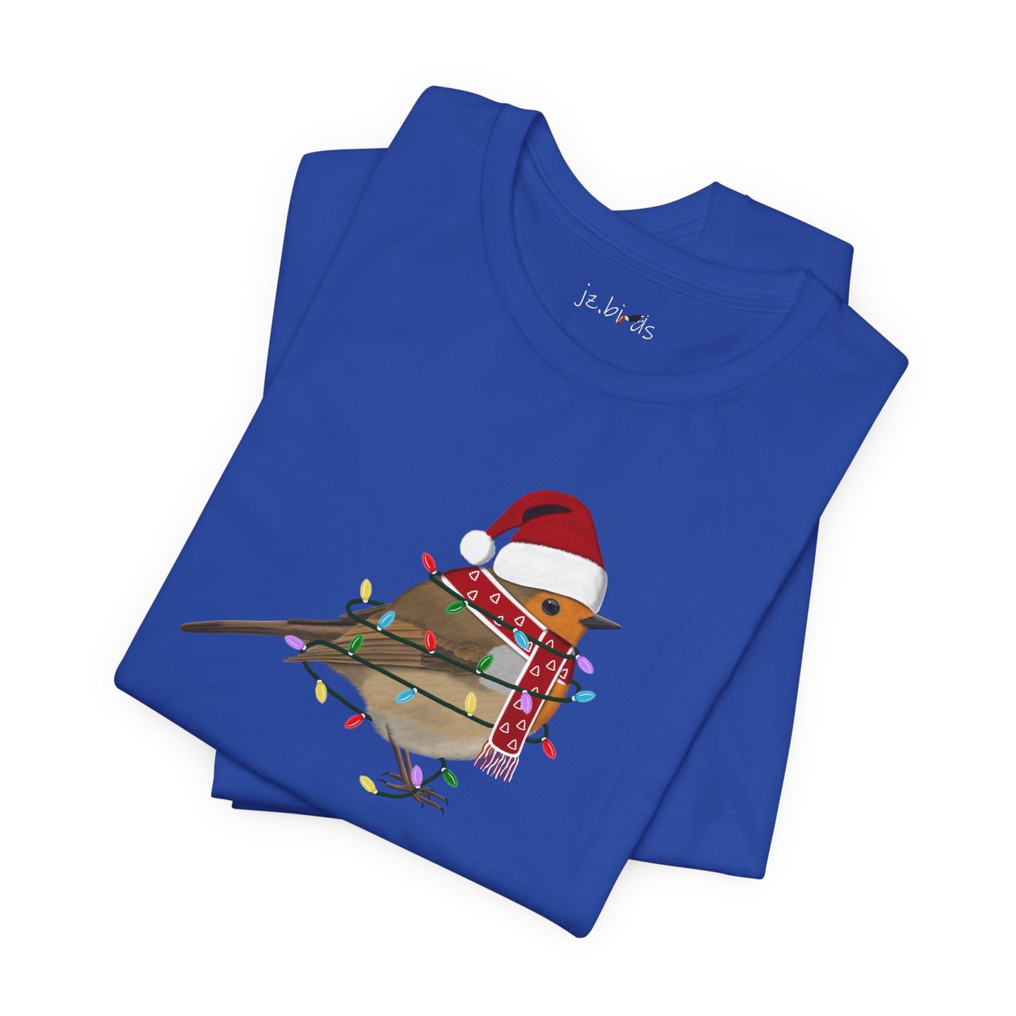 European Robin with Fairy Lights Christmas Bird T-Shirt