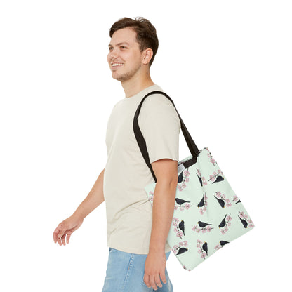 Amsel Tragetasche mit Accessories Hintergrund