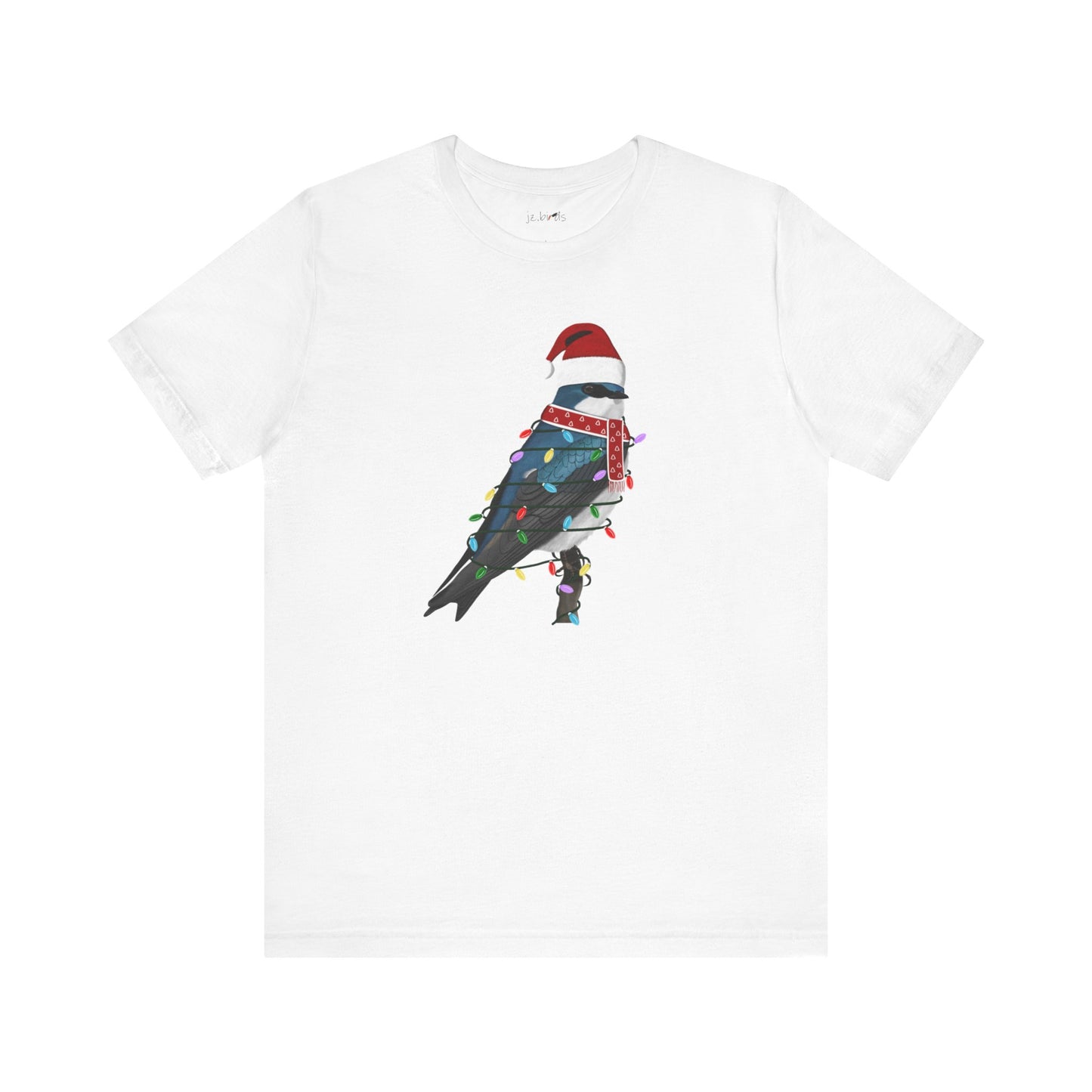 Tree Swallow with Fairy Lights Christmas Bird T-Shirt