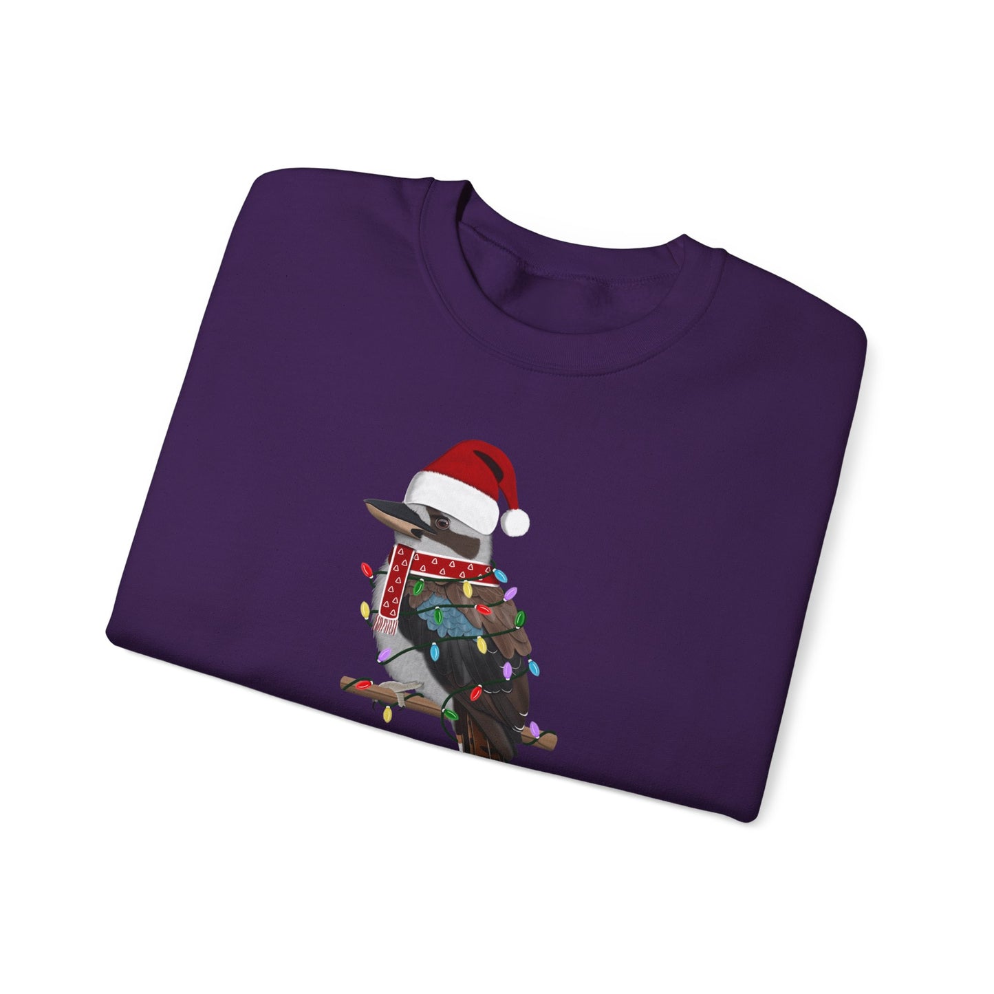 Kookaburra with Fairy Lights Santa Claus Christmas Bird Sweatshirt