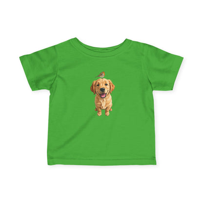 Golden Retriever mit Rotkehlchen Baby T-Shirt