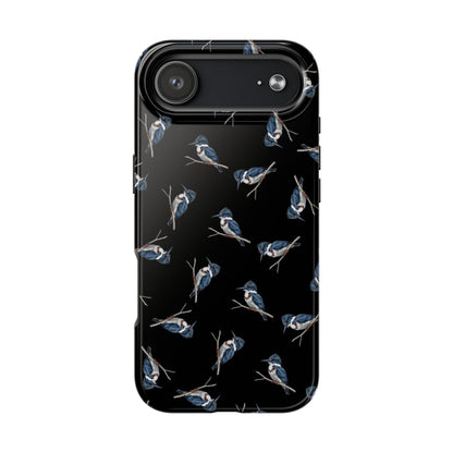 Belted Kingfisher iPhone Case Black – Premium Tough Phone Cover for Bird Lovers
