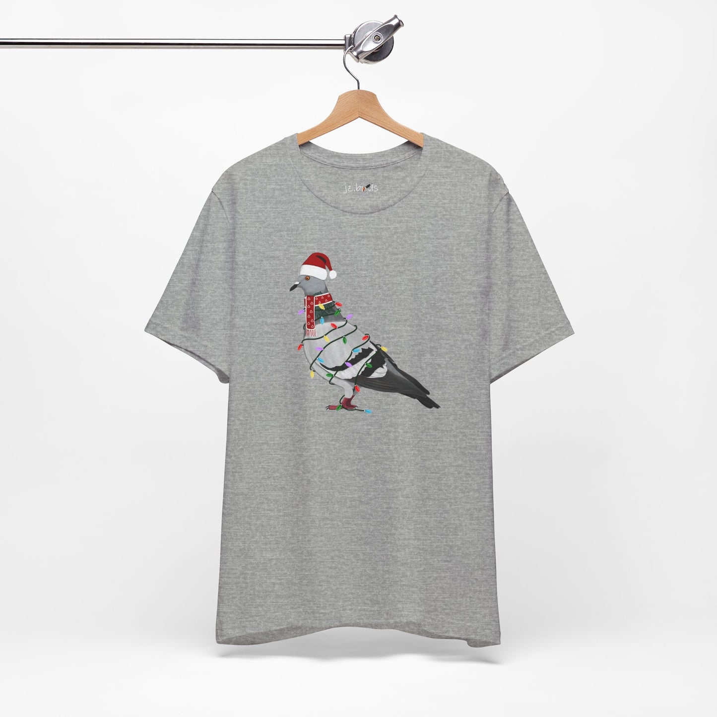 Pigeon with Fairy Lights Christmas Bird T-Shirt