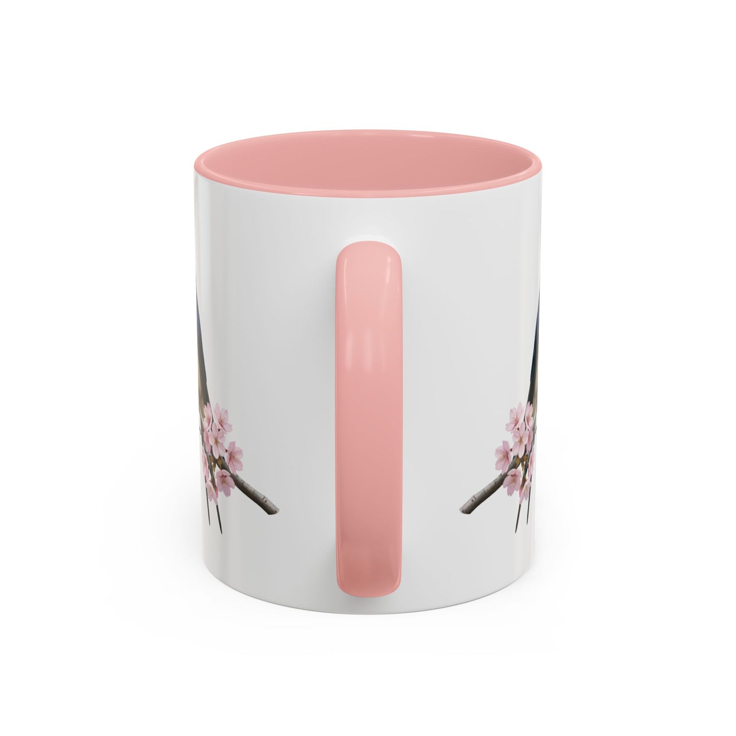 Barn Swallow Cherry Blossom Mug | Pink Ceramic Coffee Cup for Bird Lovers