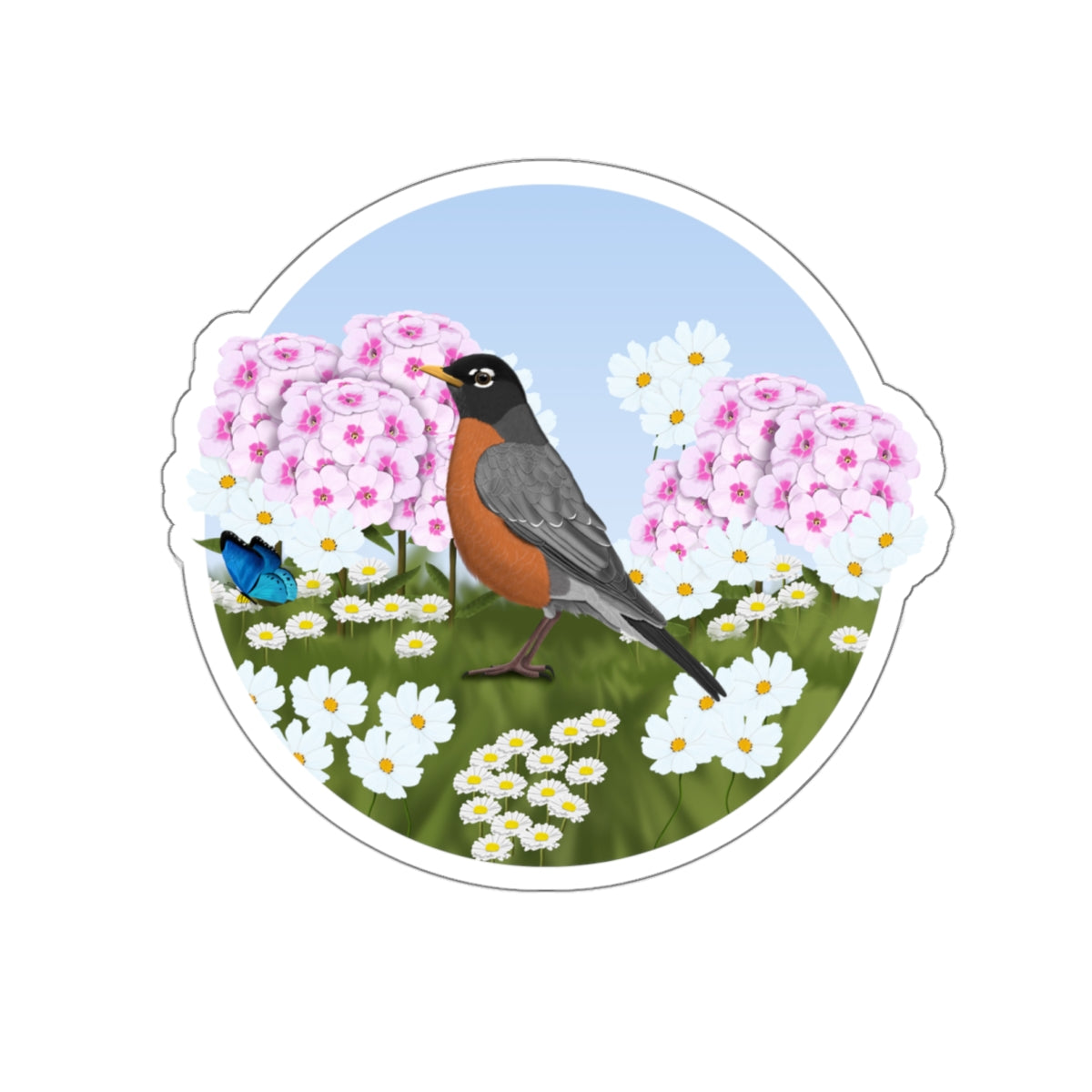 american robin bird sticker